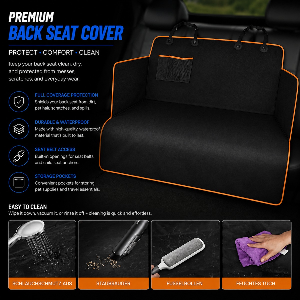 Waterproof Black Universal Pet Car Boot Liner Protector For Pets