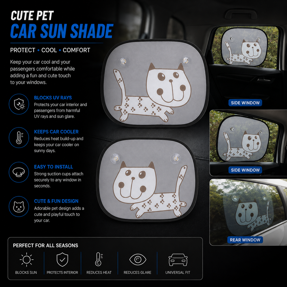 Universal Car Window Sunshades – Baby Car Sunshade Blocks