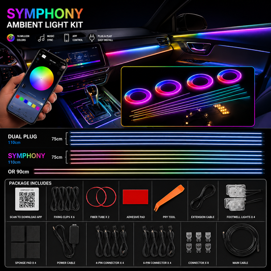 Dashgleam™ - Premium Acrylic LED Symphony Kit